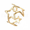 304 Stainless Steel Star Open Cuff Ring RJEW-T023-26G-3