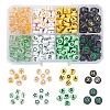 414Pcs 8 Style Heart & Flat Round Opaque/Transparent Acrylic Beads MACR-YW0001-46-1