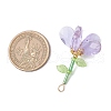 Handmade Glass Beaded Flower Pendants PALLOY-MZ00742-02-2
