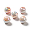 UV Plating Opaque Rainbow Iridescent Acrylic Beads MACR-D063-01B-06-1