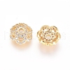 Brass Micro Pave Cubic Zirconia Bead Cap ZIRC-E163-25A-G-1