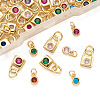 56Pcs 14 Style Brass Micro Pave Cubic Zirconia Charms ZIRC-PJ0001-04-4