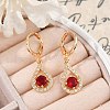 Brass Micro Pave Cubic Zirconia Leverback Earrings EJEW-K300-04G-3