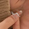 Wave Shaped 925 Sterling Silver Micro Pave Clear Cubic Zirconia Finger Rings FS-WG6021D-03-2