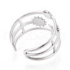 304 Stainless Steel Cuff Rings Components STAS-N113-03P-3