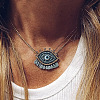 Woven Cord Glass Eye Pendant Women's Necklaces EY5817-3