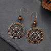 National Style Alloy Wood Dangle Earrings FS-WG6B91F-01-3