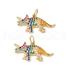 Rack Plating Brass Micro Pave Colorful Cubic Zirconia Pendants ZIRC-C040-48C-G-2