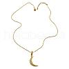 Moon Brass Micro Pave Clear Cubic Zirconia Pendant Necklaces FS-WGD2E00-01-5
