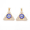 Brass Micro Pave Clear Cubic Zirconia Pendants for Women KK-T070-90A-01-1