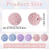 SUNNYCLUE 6Pcs 3 Colors Handmade Polymer Clay Rhinestone Floral Ball Beads CLAY-SC0002-14-2