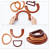 CHGCRAFT 6 Pcs 3 Styles Dyed Wood Bag Handles WOOD-CA0001-19-5