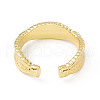 Brass Twist Rope Open Cuff Ring for Women RJEW-P079-02G-3