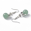 Gemstone Round Beaded Fairy Dangle Earrings EJEW-P220-01P-5
