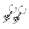 Snake 316 Surgical Stainless Steel Dangle Half Hoop Earrings for Women EJEW-G416-50AS-4