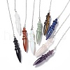 Mixed Natural & Synthetic Gemstone Pointed Dowsing Pendulums AJEW-B020-06P-1