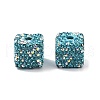 Cube Shape Polymer Clay Rhinestone Beads CLAY-NH0001-08C-1