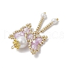 Glass Seed Beaded Butterfly Pendants PALLOY-MZ00649-4