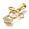 Ion Plating(IP) 304 Stainless Steel Rhinestone Pendants STAS-Z113-08G-2