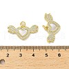 Brass Micro Pave Clear Cubic Zirconia Pendants KK-K365-13A-G-3