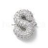 Brass Micro Pave Cubic Zirconia Letter Links KK-I717-04S-P-1