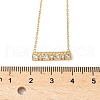 304 Stainless Steel Crystal Rhinestone Rectangle Pendant Necklaces for Women NJEW-U045-03G-3