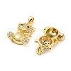 Rack Plating Brass Micro Pave Cubic Zirconia Pendants KK-F861-06G-2