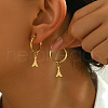 Delicate Iron Tower Stainless Steel Hoop Earrings HB3011-1