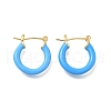 Brass Enamel Hoop Earrings for Women EJEW-M211-01LG-E-1