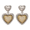 Brass Micro Pave Clear Cubic Zirconia Dangle Earrings EJEW-D322-01P-4