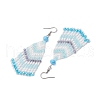 Glass Seed Beaded Tassel Dangle Earrings for Women EJEW-MZ00202-4