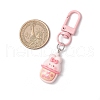 Opaque Resin Rabbit Pendant Decorations HJEW-JM03351-3