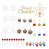 BENECREAT 7 Styles Merry Christmas Plastic Pendants Decoration Set HJEW-BC0001-45-1