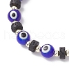 Natural Lava Rock & Handmade Lampwork Beads Stretch Bracelets BJEW-JB11984-01-4