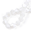 Opaque Solid Color Electroplate Glass Beads Strands EGLA-A039-P6mm-A15-4
