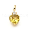 Brass Pave Cubic Zirconia Charms KK-Q097-03C-G-1