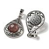 Natural Strawberry Quartz Pendants G-Q158-05P-09-2
