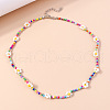 Flower Glass Seed Beaded Necklaces for Women FS-WGE85A7-02-1