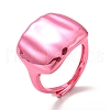 Brass Rectangle Signet Adjustable Ring for Women RJEW-G254-01C-3