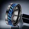 Roman Numerals Stainless Steel Curb Chain Finger Rings WG37698-05-1