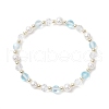 5Pcs Synthetic Moonstone & Glass & Shell Pearl Beads Strech Bracelets for Women BJEW-JB11856-3