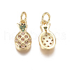 Brass Micro Pave Cubic Zirconia Charms ZIRC-I038-12G-2