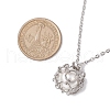 Round Shell Pearl Macrame Pouch Pendant Necklaces NJEW-JN04955-02-3