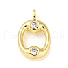 Rack Plating Brass Micro Pave Cubic Zirconia Pendants KK-A200-24G-O-1