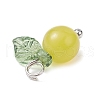 Natural Lemon Jade Fruit Charms PALLOY-JF02431-05-4