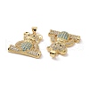 Brass Cubic Zirconia Pendants KK-G453-20G-3