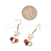 Handmade Glass Seed Beaded Heart Pendants Dangle Earrings EJEW-MZ00414-3