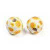 Painted Wood European Beads WOOD-F017-04B-2