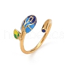 304 Stainless Steel Cuff Rings with Epoxy RJEW-V008-03G-2