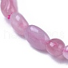 Natural Rose Quartz Bead Stretch Bracelets BJEW-K213-34-3